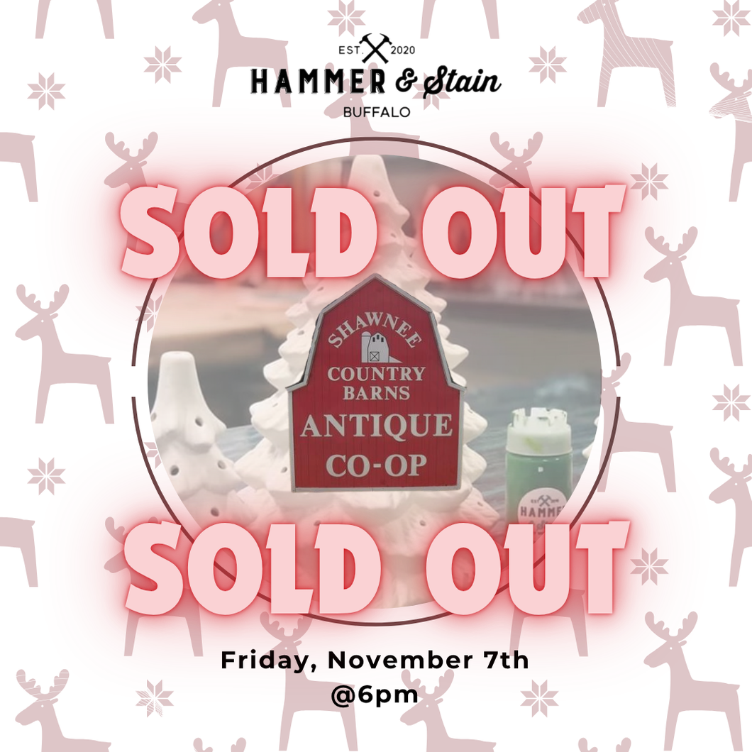 11/7/25 @ 6pm Shawnee Country Barns Antique & Co-op Paint, Sip & Shop